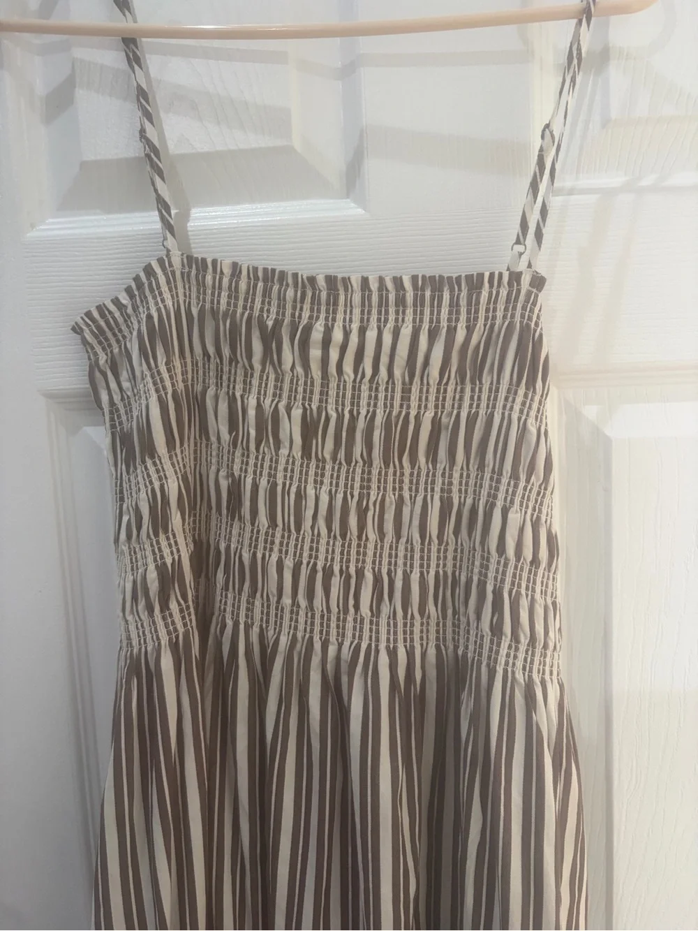 pistola Striped Brown and Cream Maxi Dress - Picture 4 of 5